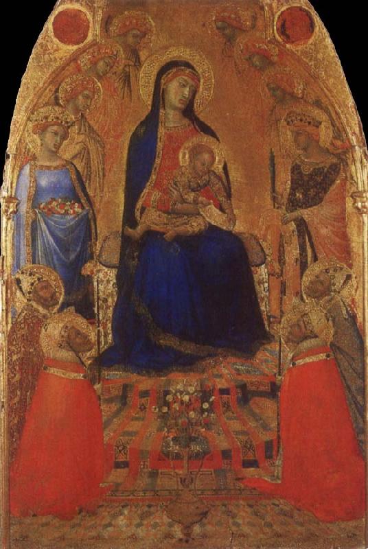 Ambrogio Lorenzetti Madonna and Child Enthroned with Angels and Saints oil painting image